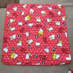 ハローキティ☆キルトマットラグ ☆レッド☆