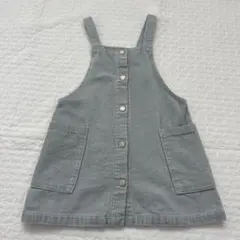 ZARA コーデュロイ ジャンバースカート くすみブルー 4-5 110cm