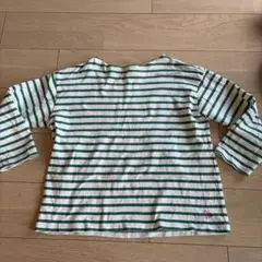 logosストライプTシャツ（白×緑）