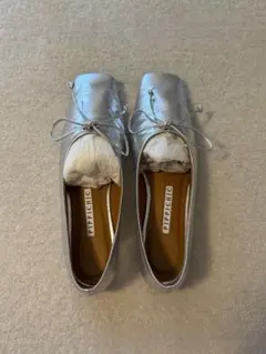 PIPPICHIC シルバー フラットシューズ