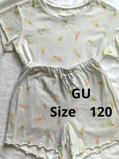 GU　 夏　アイスクリーム柄　女の子　半袖　パジャマ 上下　120cm