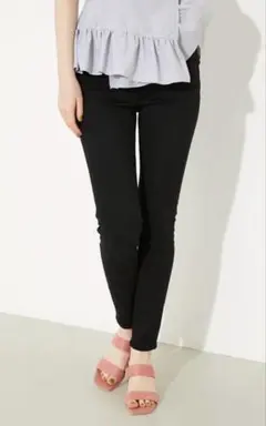 rienda カラーDENIM J/WスキニーPT ブラック パンツ