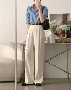ワイドストレートパンツ春秋用