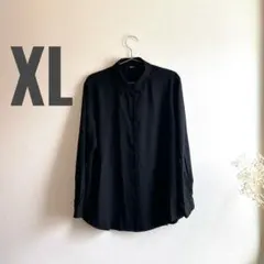 UNIQLO ユニクロ レーヨン長袖シャツ ブラック XL