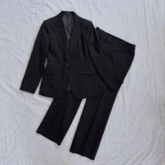 COMME CA ISM パンツ スーツ セットアップ　黒　ストライプ　M～L