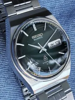 SEIKO TYPE-Ⅱ クォーツ 美しいグリーン文字盤