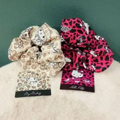 ヒョウ柄 ゼブラ柄 マイメロディ ハローキティ サンリオ シュシュ ヘアゴム