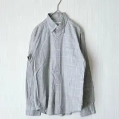 1070 グリーンレーベルリラクシング 長袖シャツ グレー チェック