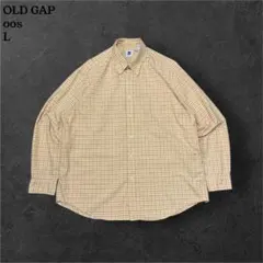 00sOLDGAP長袖BDシャツチェックシャツバターイエローアメカジゆるだぼL
