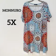 MONNURO 【5X】マンダラ柄 半袖ワンピース