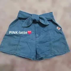 PINK-latte　デニムショートパンツ リボン付き