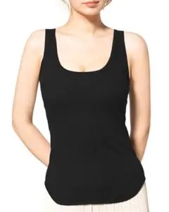 [バンビウォーター] ブラトップ タンクトップ カップ付き (S,ブラック)