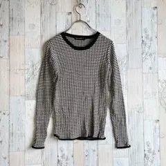 美品　アメリカンホリック　レディースニットカットソー　リブ編み　ボーダー　春秋