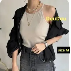 DouDou【WEB限定】カップ付アメスリ　カップ付きタンク　グレージュ　Mのサムネイル
