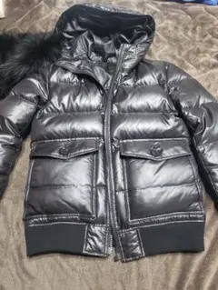 値引きバーバリーブラックレーベル黒 フード付きダウンジャケット