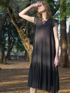 FURFUR レイヤードセットワンピース/ブラック