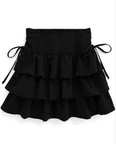 インパン裏地付きリボンティアードミニスカート[ta206]