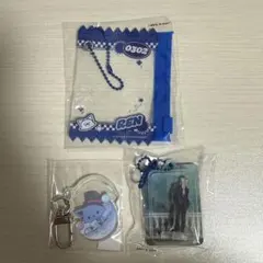 川尻蓮　ミニアクスタ　レイン　キーホルダー　缶バッジホルダー　3点セット