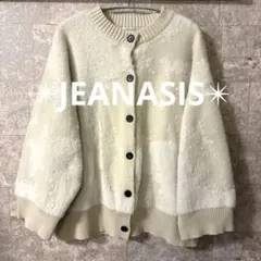 ✨JEANASIS✨カーディガン（厚手）ホワイトベージュ　FREE size