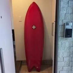 （お引取り限定）懐かしいドク　レッド ツインフィンショートボード サイン入り SANTA CRUZ (ソイビーン）5.6 - メルカリ