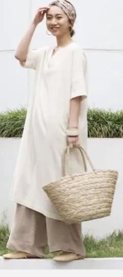 【新品未使用タグ付き】ungrid シルクネップスキッパーワンピース