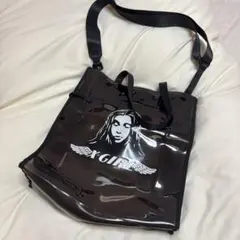 【美品】X-GIRL ショルダーバッグ 黒 透明