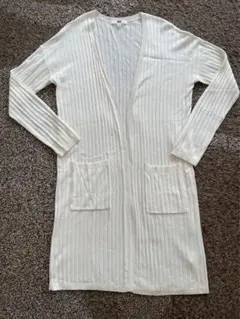 ユニクロ　UNIQLO 白　長袖　ニット　カーディガン　白　日焼け対策