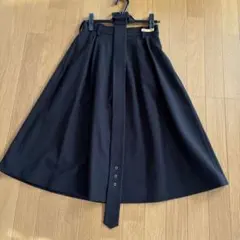 黒 フレアスカート ベルト付き