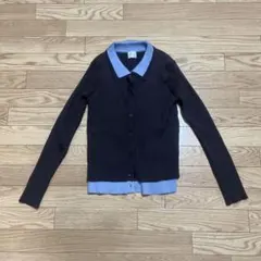 しまむら　重ね着風ニットカットソー　チョコミントカラー