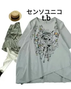 センソユニコ t.b✨️コットン アシンメトリー グラフィックプリント Tシャツのサムネイル