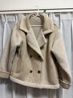 ムートンコート ボアジャケット ベージュ M