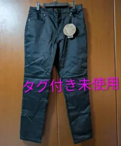 ⑤ベルーナ　タグ付き新品　ヒンヤリ✕サラリ綿サテンカラーパンツ　丈74　黒　LLのサムネイル
