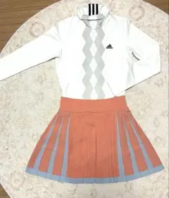 新品S アディダスゴルフ セットアップ プリーツスカート×モックネック　長袖