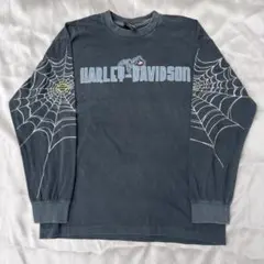 Harley-Davidson ロンT スパイダーウェブシングルステッチ L 黒 - メルカリ