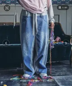 MODE NORM CORE デニムパッチワークパンツ Lサイズ