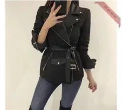 レディース ライダース ダウン ジャケット 今季 秋 冬 暖かい 白 1.