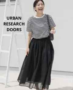 美品 ドアーズ『UR TECH』ボイルカットドッキング ワンピース ボーダー M