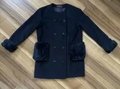 【美品】URBAN RESEARCH ITEMS コート（ファー付き）　ネイビー