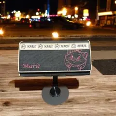 マリー デニム調 三つ折り財布 長財 布猫 キャット ディズニー