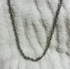 【セット】シルバーカラー チェーンネックレス＆ブレスレット 磁石金具 USA刻印