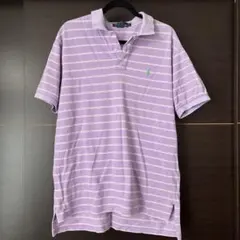 Polo by Ralph Lauren 薄紫 ストライプ ポロシャツ L