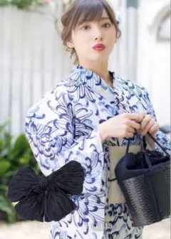 浴衣 帯セット 白地 青花柄 紺帯 - メルカリ