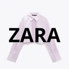 ZARA ピンク クロップドシャツ S　/545