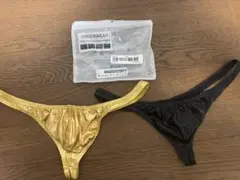 セクシーエナメルTバックビキニ メタリックラメ Mサイズ 金黒 2セット