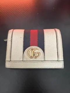 爆安‼️GUCCI オフィディアGGフローラ 二つ折り財布 グリーン レザー