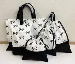 入園入学セット　５点　レッスンバック　靴袋　体操服袋　給食袋　コップ袋