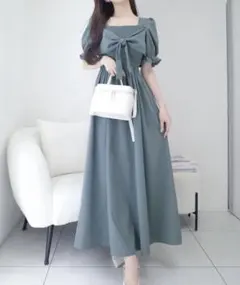 mily bilet ビッグリボン使いシャーリングワンピース M