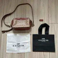COACH コーチ シグネチャー ショルダーバッグ ブラウン 茶 袋付きのサムネイル