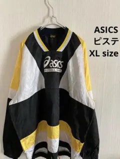 ASICS アシックス　ナイロンピステ　ナイロンジャケット　両面ロゴ　切り返し