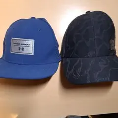UNDER ARMOUR メッシュベースボールキャップ 青　黒　2点セット